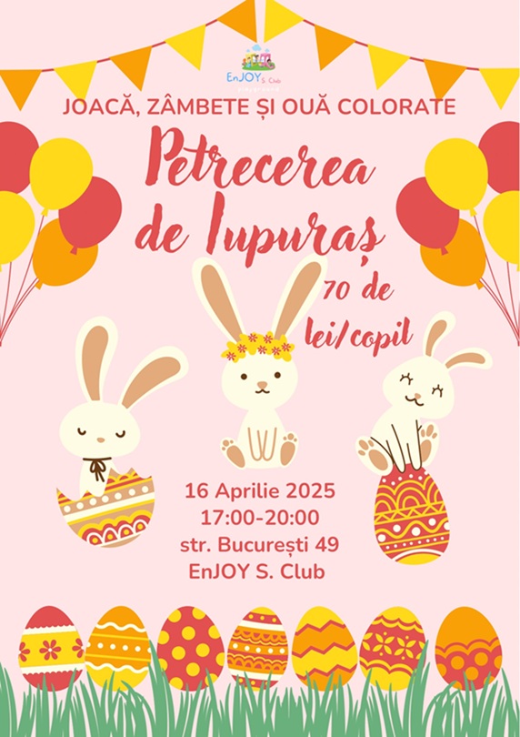 16.04 Eveniment pentru copii: Petrecerea de iepuras