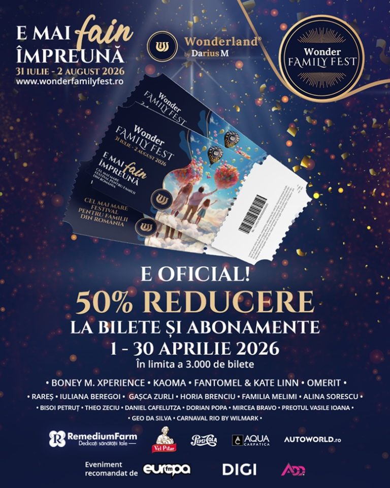 Wonder Family Fest 2026: Line-up internațional și activități spectaculoase la cea de-a treia ediție
